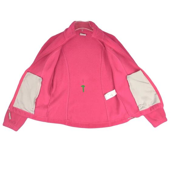 COLUMBIA Benton Springs Women's M Pink Fleece Full Zip Jacket Coat 01264 - Picture 2 of 7